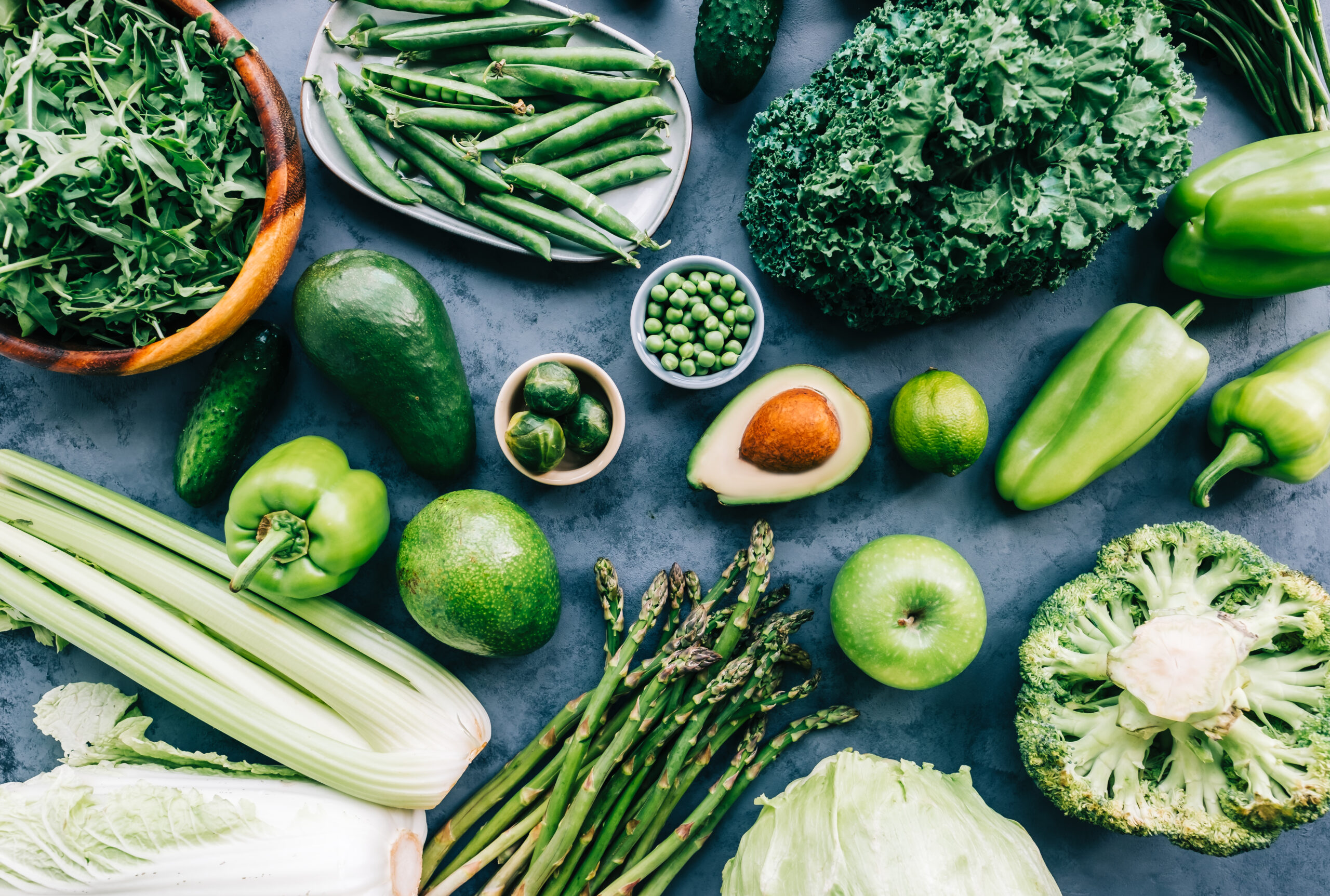 Ein Bild von Biophotonen Lebensmittel - Grünes Gemüse, Avocado, Spargel und mehr.
