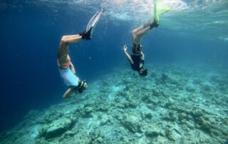 Kerstin und Marco Hardt beim Freediving unter Wasser zeigen Tauchen als einen Teil von Bewegung für Gesundheit